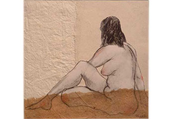 Backward Facing Female Sitting Nude