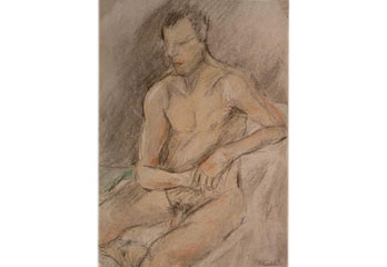 Left Facing Sitting Male Nude