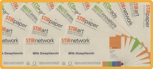 STIRagrafik designs for corporate stationary: compliment slips.
